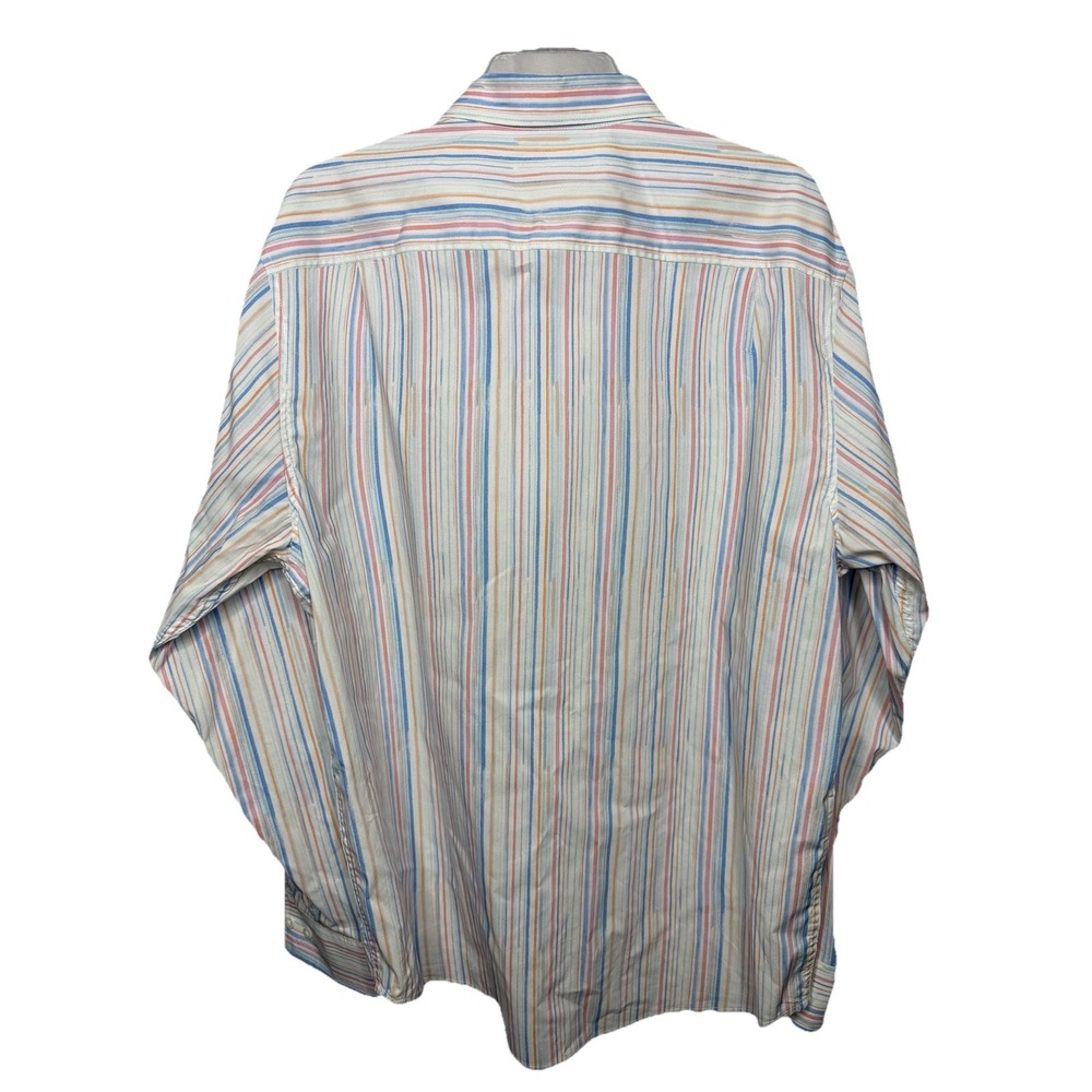 Tommy Bahama Sarasota Stretch Mens Large Blue White Pink Long Sleeve Button Up - Picture 5 of 8